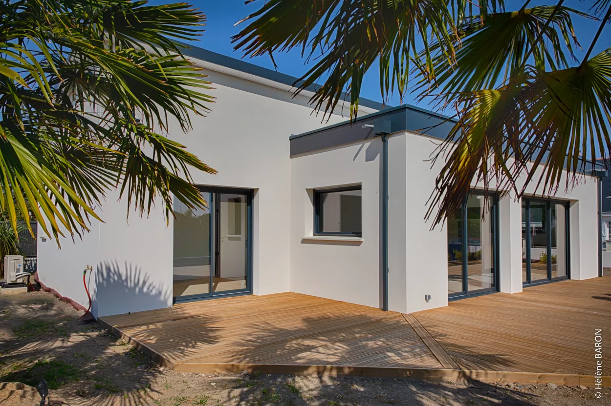 Construction de maison contemporaine à Guérande, Loire-Atlantique, Pays de la Loire (44) - Terrasse