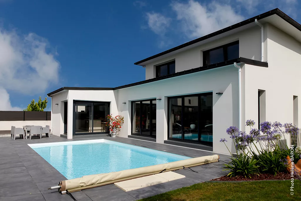 Construction de maison contemporaine avec piscine à Nantes, Loire-Atlantique, Pays de la Loire (44)