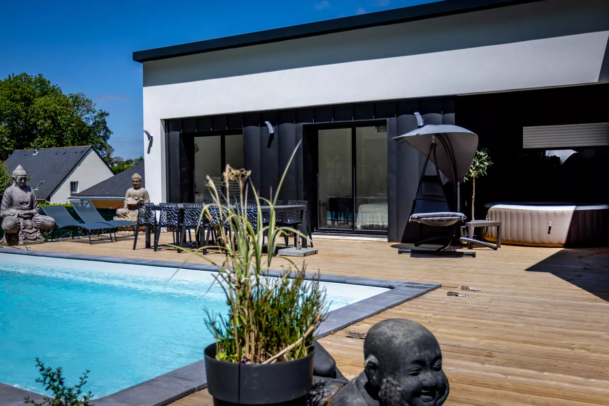 Piscine - Plumelec - Maison plain pied 